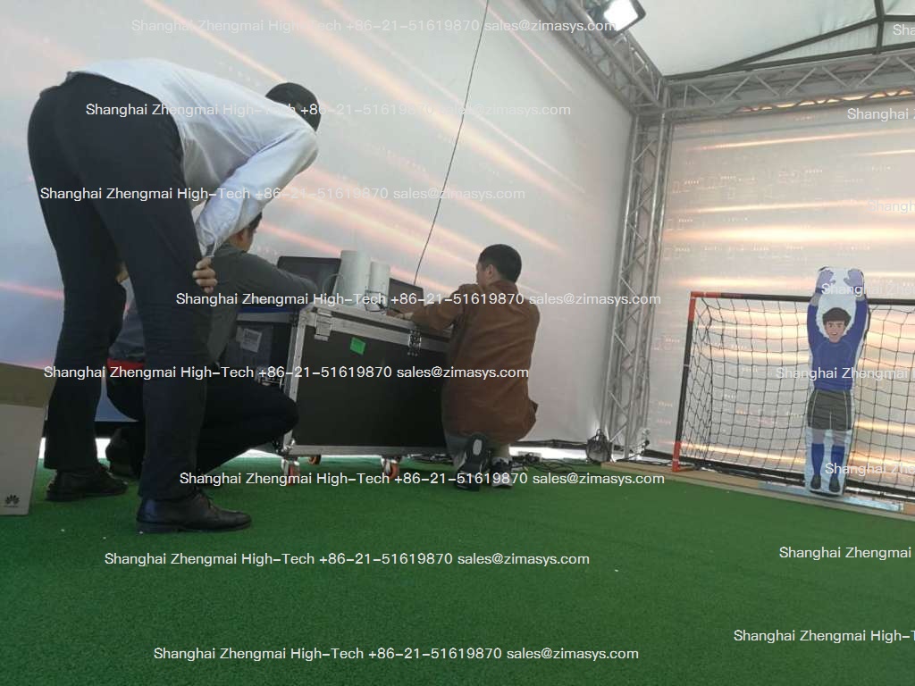 RoboKeeper Zhengmai AI football goalkeeper robot cooperates with Orange Telecom in Morocco North Africa